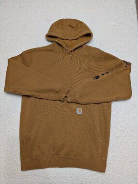 Carhartt Brown Hoodie Medium Loose Fit Workwear Sweatshirt